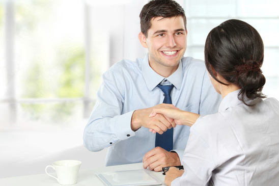 Handshake after a job recruitment interview